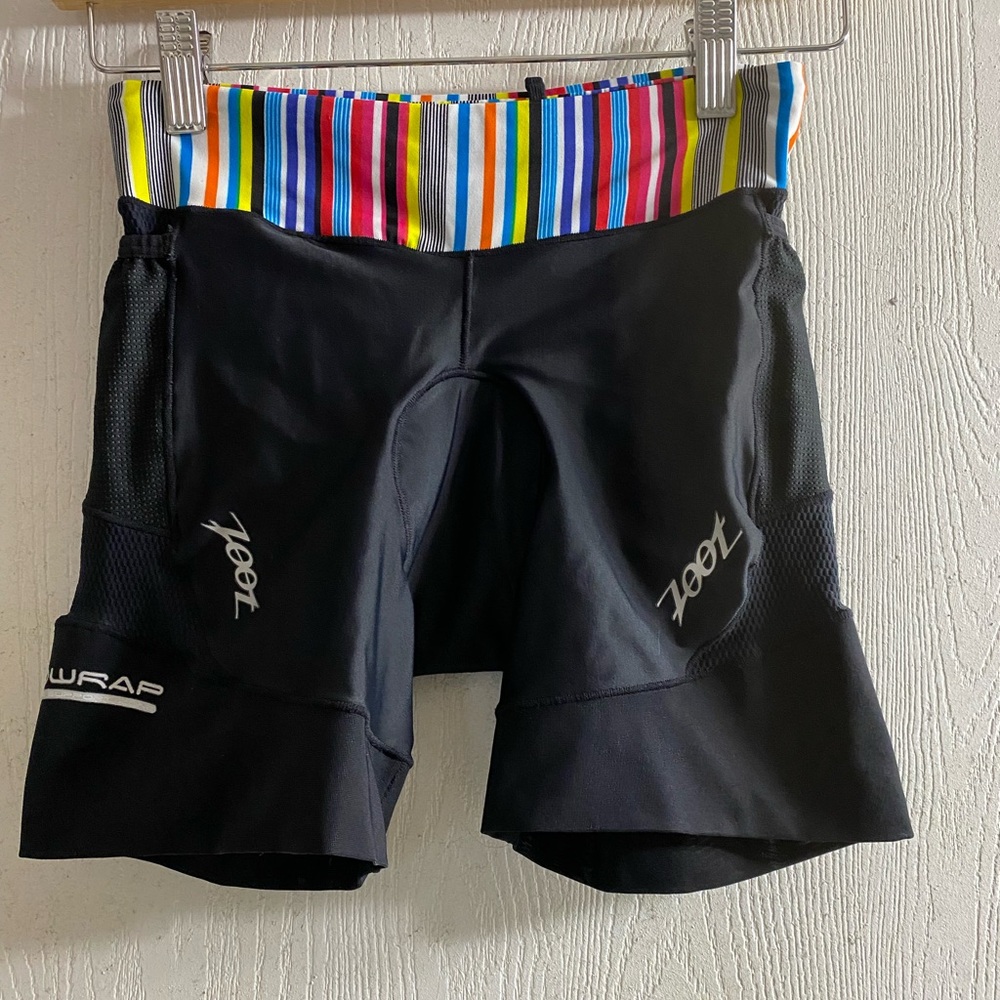 Zoot Black Tri Shorts with Multicolor Waistband
